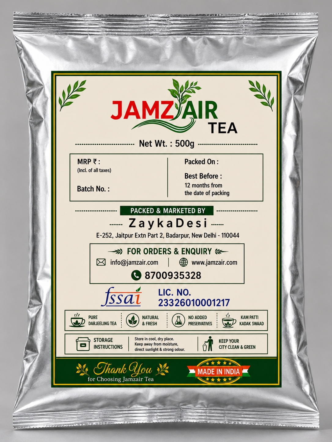 DARJEELING CLASSIC TEA 500 G